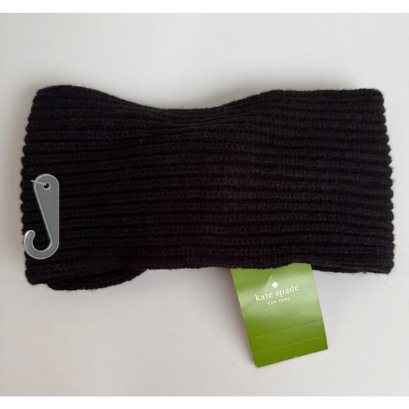 Kate Spade Black Ribbed Knit Bow Headband - NWT! - Picture 4 of 5